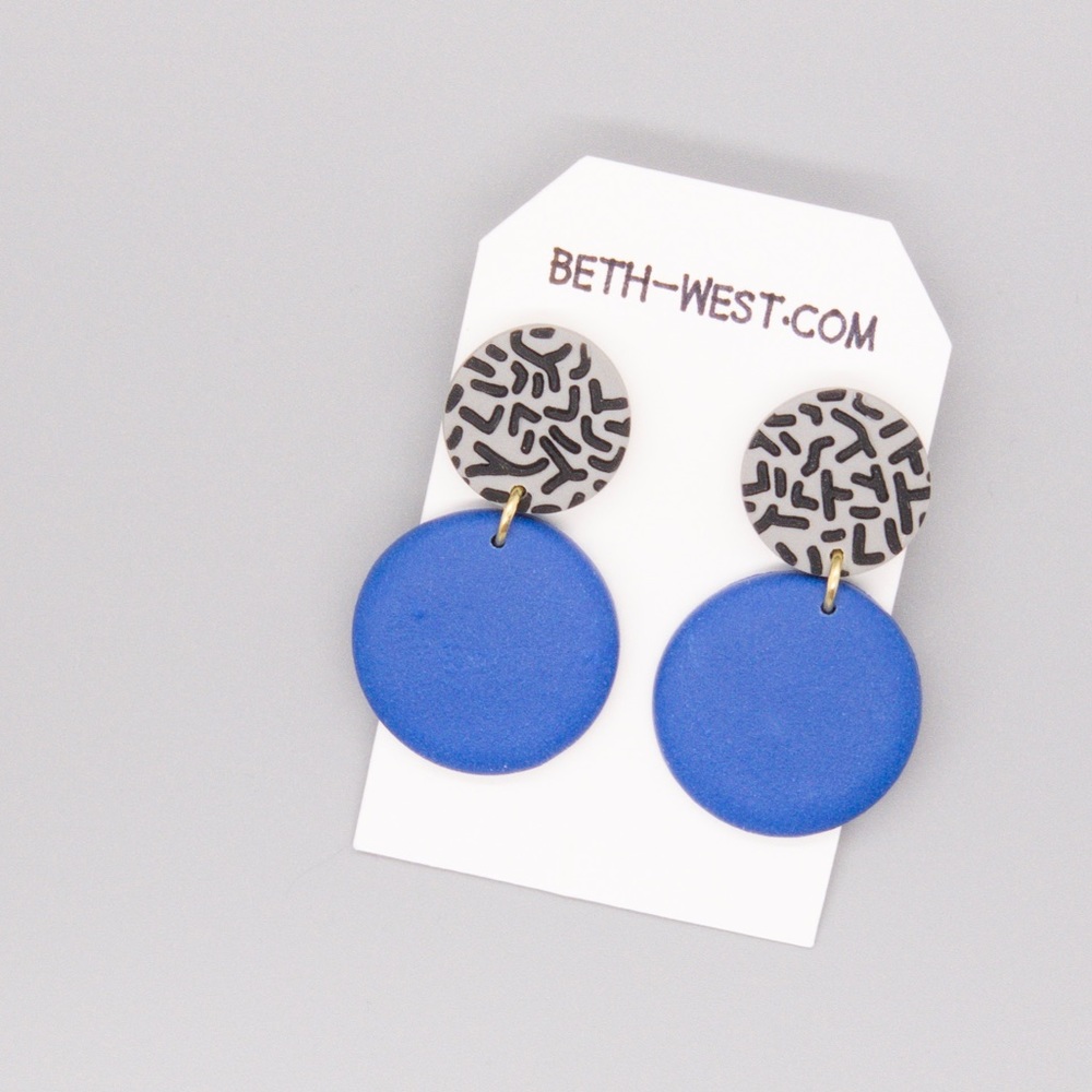 Modern Dangle Earrings | Blue/Gray/Black TITANIUM